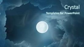  Presentation with stars moon - Beautiful slide deck featuring night stars sky - magic moon backdrop and a ocean colored foreground