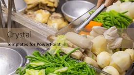  Presentation with salty - PPT theme with night-street-market-in-taiwan background and a coral colored foreground