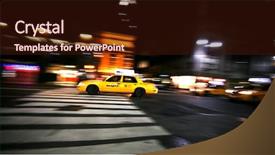  Presentation with new york night - Cool new PPT theme with night street motion shot backdrop and a wine colored foreground