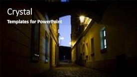 Presentation with lanterns - Presentation theme featuring night-street-of-old-prague background and a black colored foreground