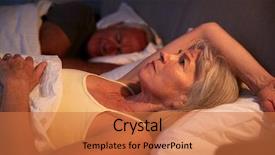  Presentation with bed - PPT theme consisting of night suffering with insomni background and a coral colored foreground