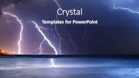  Presentation with thunderstorm - PPT theme having night-thunderstorm-at-sea-night background and a ocean colored foreground