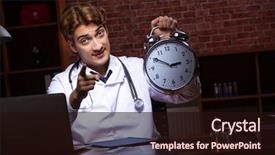  Presentation with night - Theme consisting of night time at the hospital background and a  colored foreground