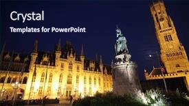  Presentation with night city - Beautiful slide set featuring night time in grote markt backdrop and a navy blue colored foreground