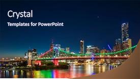  Presentation with city night - Slides having brisbane city with purple background and a black colored foreground