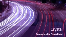  Presentation with traffic - PPT theme consisting of night time shot of speeding background and a violet colored foreground