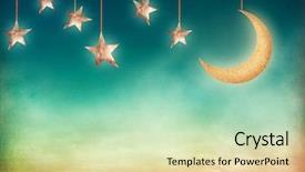  Presentation with night stars - Audience pleasing presentation theme consisting of night time with stars backdrop and a soft green colored foreground