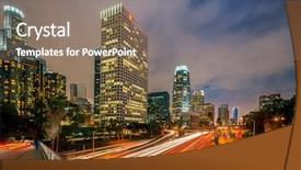  Presentation with people of los angeles - Presentation design having night traffic in los angeles background and a gray colored foreground