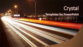  Presentation with traffic light - PPT theme enhanced with night traffic light of big background and a wine colored foreground