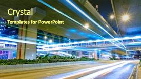  Presentation with traffic light - Cool new PPT theme with night traffic light trail backdrop and a tawny brown colored foreground