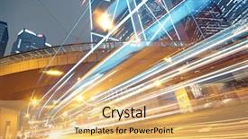  Presentation with traffic - Colorful PPT theme enhanced with night traffic lights backdrop and a yellow colored foreground