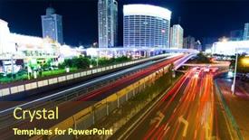  Presentation with traffic - Slide set enhanced with night-traffic-trail-lights background and a tawny brown colored foreground