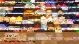  Presentation with colorful teeth mold - Presentation theme enhanced with night train market ratchada bangkok background and a gold colored foreground