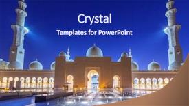  Presentation with abu dhabi - Audience pleasing PPT theme consisting of night united arab emirates backdrop and a navy blue colored foreground