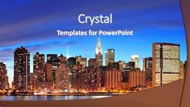  Presentation with new york city - Amazing theme having night view - new york city manhattan midtown backdrop and a cobalt blue colored foreground