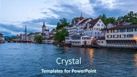  Presentation with night city - PPT theme with night-view-at-the-city background and a ocean colored foreground