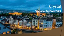  Presentation with city night - Colorful slide set enhanced with night-view-at-the-city backdrop and a teal colored foreground