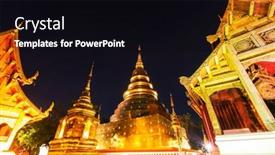  Presentation with mai - Colorful PPT theme enhanced with night-view-buddhist-temple backdrop and a black colored foreground
