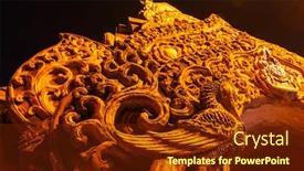  Presentation with mai - Beautiful theme featuring night-view-buddhist-temple backdrop and a tawny brown colored foreground