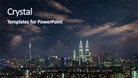  Presentation with kuala lumpur malaysia skyline - Slides enhanced with night view kuala lumpur city background and a wine colored foreground