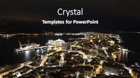  Presentation with destination - Presentation design having night-view-of-alesund-skyline background and a black colored foreground