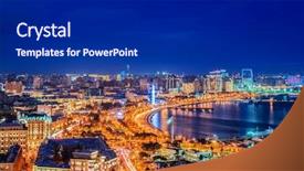  Presentation with night - Presentation featuring night view of baku azerbaijan background and a dark gray colored foreground