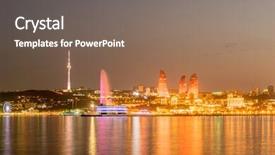  Presentation with night - Slide deck with night view of baku azerbaijan background and a gray colored foreground