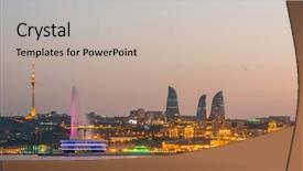  Presentation with night - Slides consisting of night view of baku azerbaijan background and a light gray colored foreground