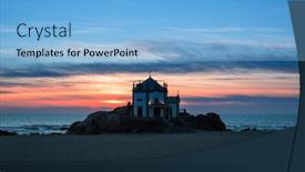  Presentation with night - Colorful presentation design enhanced with night-view-of-chapel-senhor backdrop and a light blue colored foreground
