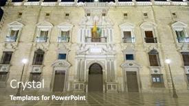  Presentation with night city - Colorful slide set enhanced with night-view-of-city-hall backdrop and a  colored foreground