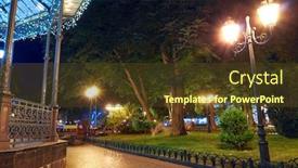  Presentation with park night city - Slide set enhanced with night-view-of-city-park background and a tawny brown colored foreground