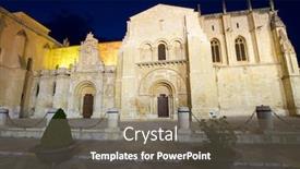  Presentation with church - Presentation theme having night-view-of-collegiate-church background and a gray colored foreground