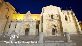  Presentation with church - PPT theme enhanced with night-view-of-collegiate-church background and a gray colored foreground