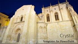  Presentation with night - Amazing slides having night-view-of-collegiate-church backdrop and a mint green colored foreground