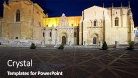  Presentation with night - Theme consisting of night-view-of-collegiate-church background and a dark gray colored foreground