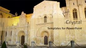  Presentation with church - PPT theme having night-view-of-collegiate-church background and a coral colored foreground