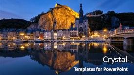  Presentation with notre dame - Presentation theme with night-view-of-dinant-town and a  colored foreground
