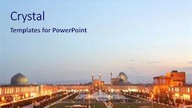  Presentation with iran history - PPT theme consisting of night view of esfahan iran background and a sky blue colored foreground