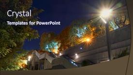  Presentation with park night city - Amazing presentation design having night-view-of-greek-park backdrop and a navy blue colored foreground