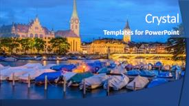  Presentation with switzerland - Presentation theme having night view of historic zurich city center on summer canton of zurich switzerland background and a teal colored foreground