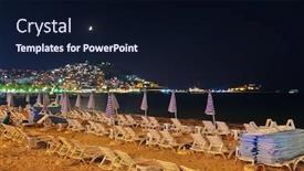  Presentation with turkey - Audience pleasing PPT theme consisting of night-view-of-kusadasi-turkey backdrop and a wine colored foreground