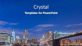  Presentation with brooklyn bridge - Presentation theme consisting of night-view-of-manhattan background and a dark gray colored foreground