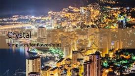  Presentation with mountain view - Theme consisting of night view of monaco background and a coral colored foreground