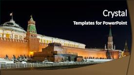  Presentation with square - Audience pleasing PPT layouts consisting of night view of moscow red backdrop and a black colored foreground