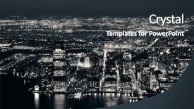  Presentation with night - Slide set featuring night view of new jersey background and a tawny brown colored foreground