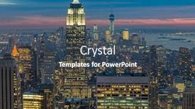  Presentation with new york night - Presentation theme with night-view-of-new-york background and a ocean colored foreground