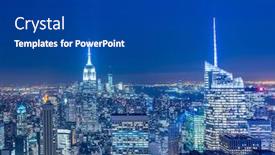 Presentation with new york night - Presentation design featuring night-view-of-new-york background and a dark gray colored foreground