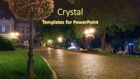  Presentation with park night city - Presentation design consisting of night-view-of-opera-house background and a tawny brown colored foreground