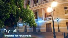  Presentation with park night city - Slide set having night-view-of-opera-house background and a ocean colored foreground