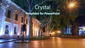  Presentation with park night city - Cool new slide set with night-view-of-primorsky-boulevard backdrop and a navy blue colored foreground